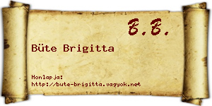 Büte Brigitta névjegykártya